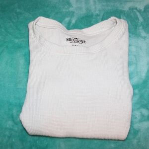 White Hollister Waffle Tee